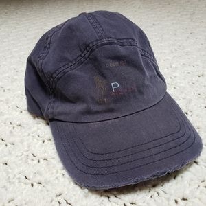 Vintage Polo Ralph Lauren 5 Panel 1997 Leather Strap Back Spell Out Hat Cap
